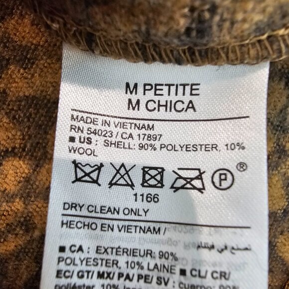 Old Navy Leopard Print Long Line Cardigan Coat Wool Blend Buttoned Unlined MP - Picture 9 of 14